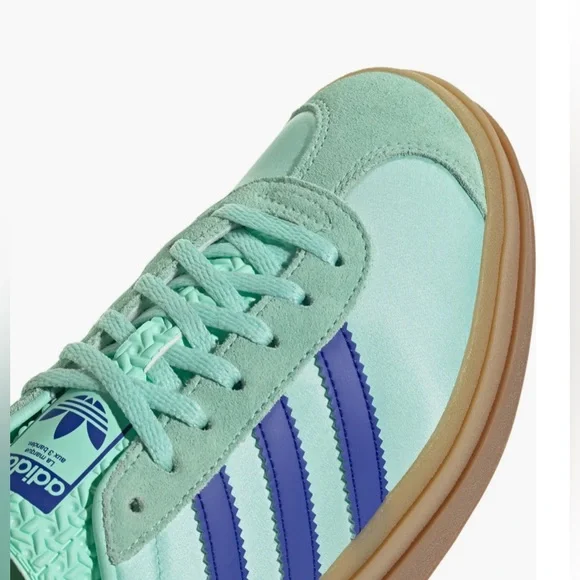 Adidas Women's Gazelle Platform Sneakers - Mint and Blue - Picture 8 of 8